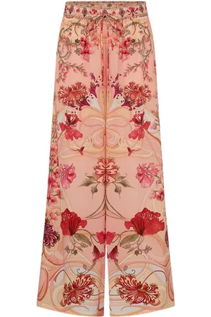 Camilla Blossoms and Brushstrokes wide-leg silk trousers