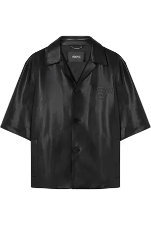 VERSACE Leather blouson overshirt