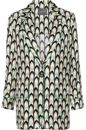 LORENA ANTONIAZZI Graphic-print silk blazer