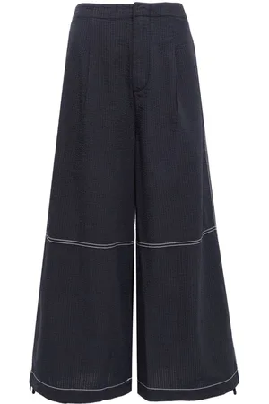 AGNÈS B. Textured wide-legged cropped trousers