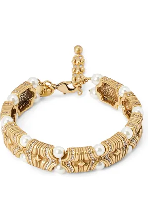 Kenneth Jay Lane Faux-pearl crystal-embellished bracelet