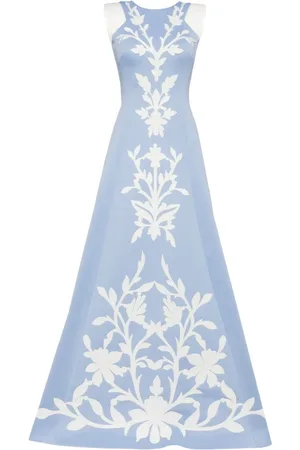 Saiid Kobeisy Floral-embroidered neoprene gown