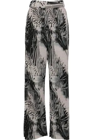 HENRIK VIBSKOV Abstract-print plissé straight trousers