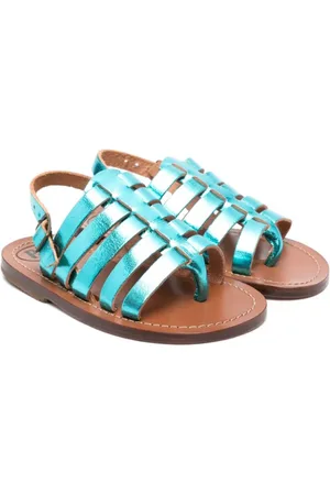 PèPè Laminated-finish leather sandals