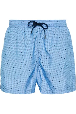 CANALI Geometric-pattern swim shorts