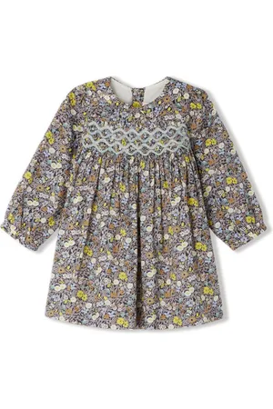 BONPOINT Floral-print smocked-panel dress