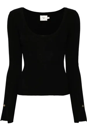 AJE Alina ribbed knit merino top