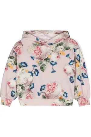 MONNALISA Floral-print cotton hoodie