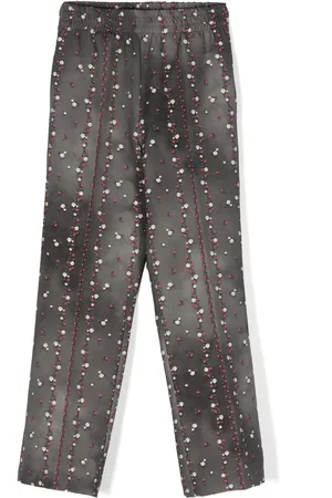 MONNALISA Floral-print straight-leg trousers