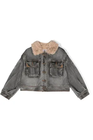 MONNALISA X Disney Lady-patch padded denim jacket