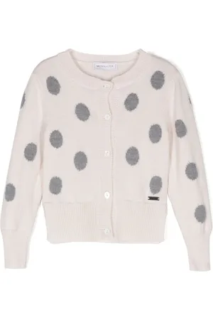 MONNALISA Polka-dot wool cardigan