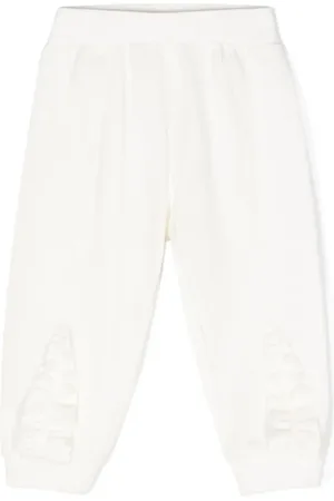 MONNALISA Logo-embroidered tapered trousers