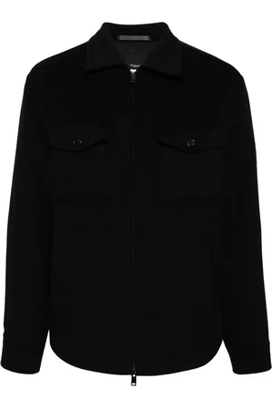 THEORY Zip-up felted shirt jacket