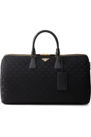 Prada Triangle-logo embroidered duffle bag