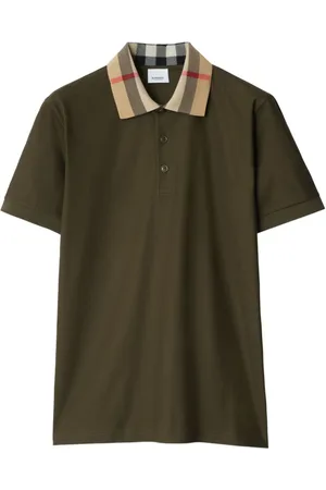 Burberry Checkered-collar cotton polo shirt
