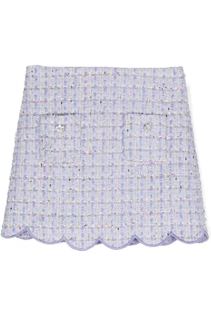 Self-Portrait Mid-rise tweed skirt
