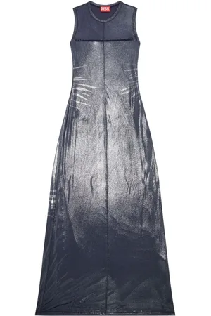 Diesel D-Vetty metallic-effect maxi dress