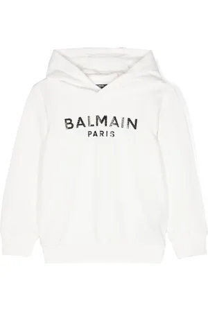 Balmain Logo-appliqué cotton hoodie