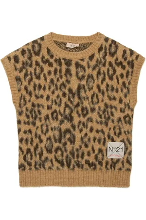 Nº21 Leopard jacquard vest