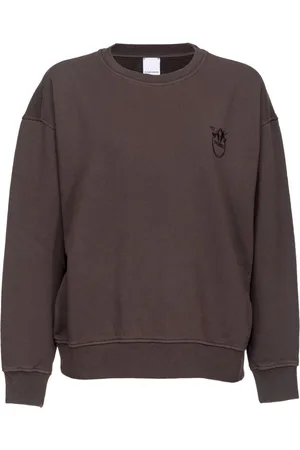 Pinko Love Birds-embroidered cotton sweatshirt