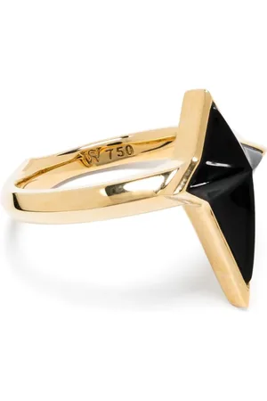 STEPHEN WEBSTER 18kt recycled yellow New Cross onyx ring