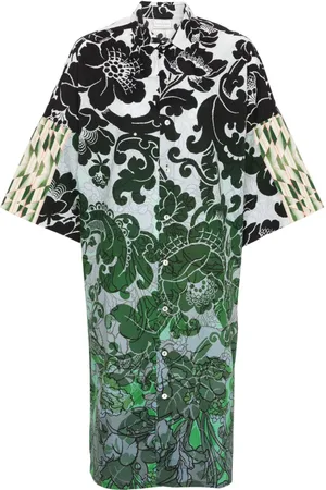 PIERRE-LOUIS MASCIA Diomede mix-print midi dress