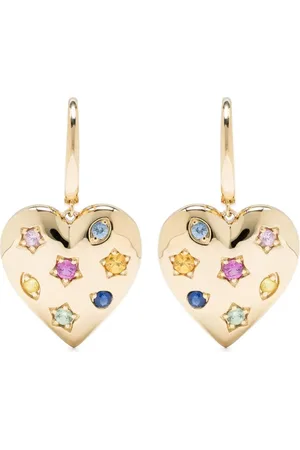 Roxanne First 14kt yellow Kaleidoscope sapphire earrings