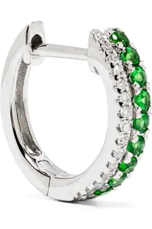 Roxanne First 14kt white gold Row garnet single earrings