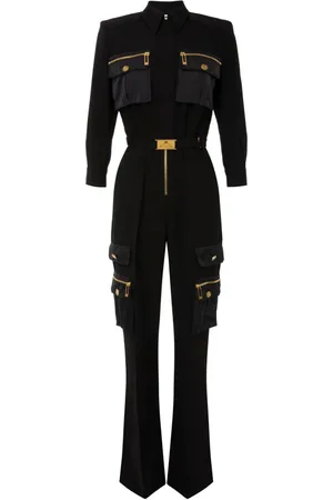 Elisabetta Franchi Wide-leg belted jumpsuit