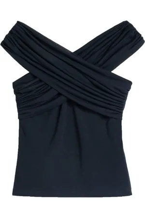 Ami Draped-design cotton-blend top