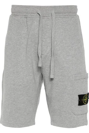 Stone Island Compass-badge mélange cotton shorts
