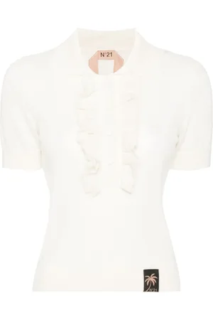 Nº21 Ruffle-trim wool top