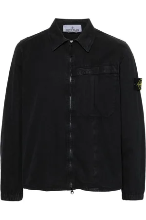Stone Island Compass-badge cotton overshirt