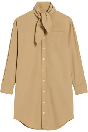 Ami Scarf-collar cotton shirt dress