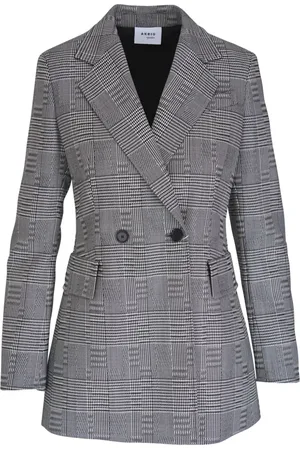 AKRIS Houndstooth-print virgin-wool blazer