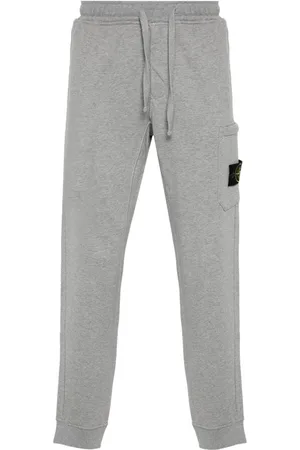Stone Island Compass-badge mélange tapered trousers