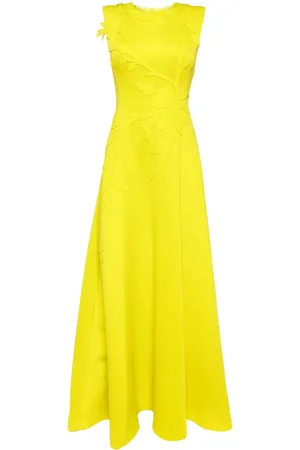 Saiid Kobeisy Floral-embroidered neoprene gown
