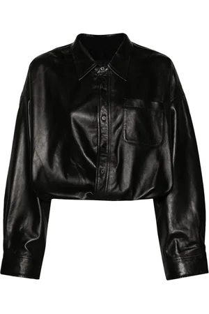 R13 Long-sleeves leather shirt