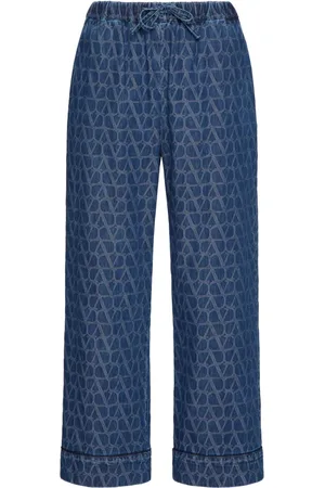 VALENTINO GARAVANI Jacquard logo cropped trousers