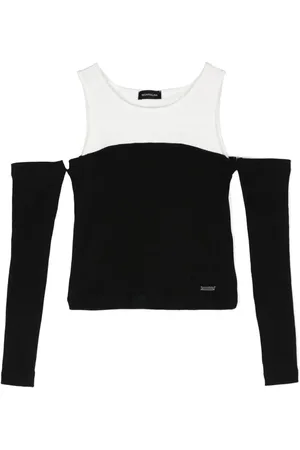 MONNALISA Cold-shoulder ribbed top