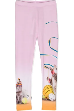 Molo Cats-print cotton leggings