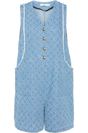 B+AB Patterned denim playsuit