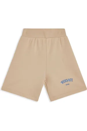 VERSACE Logo-print cotton track shorts