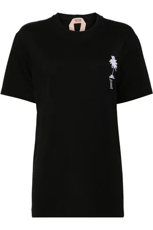 Nº21 Logo-embroidered cotton T-shirt