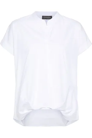 LORENA ANTONIAZZI Gathered poplin blouse
