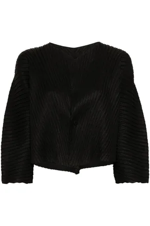 Issey Miyake Linen Like Pleats cropped jacket