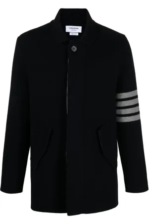 Thom Browne Stripe-detailing wool blend cardi-coat