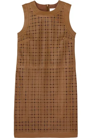 ST. JOHN Cut-out detailing leather dress