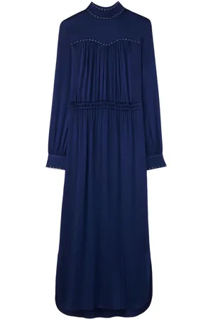 ST. JOHN Yoke-design satin dress