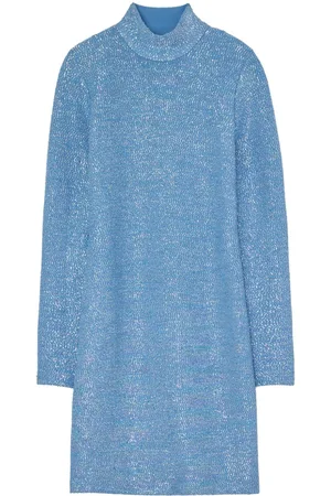ST. JOHN Sequin-design mock-neck dress